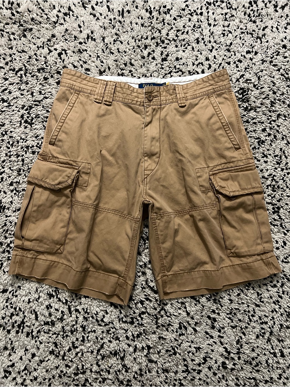Polo Ralph Lauren Khaki Cargo Shorts 10” Inseam Men’s Size 35